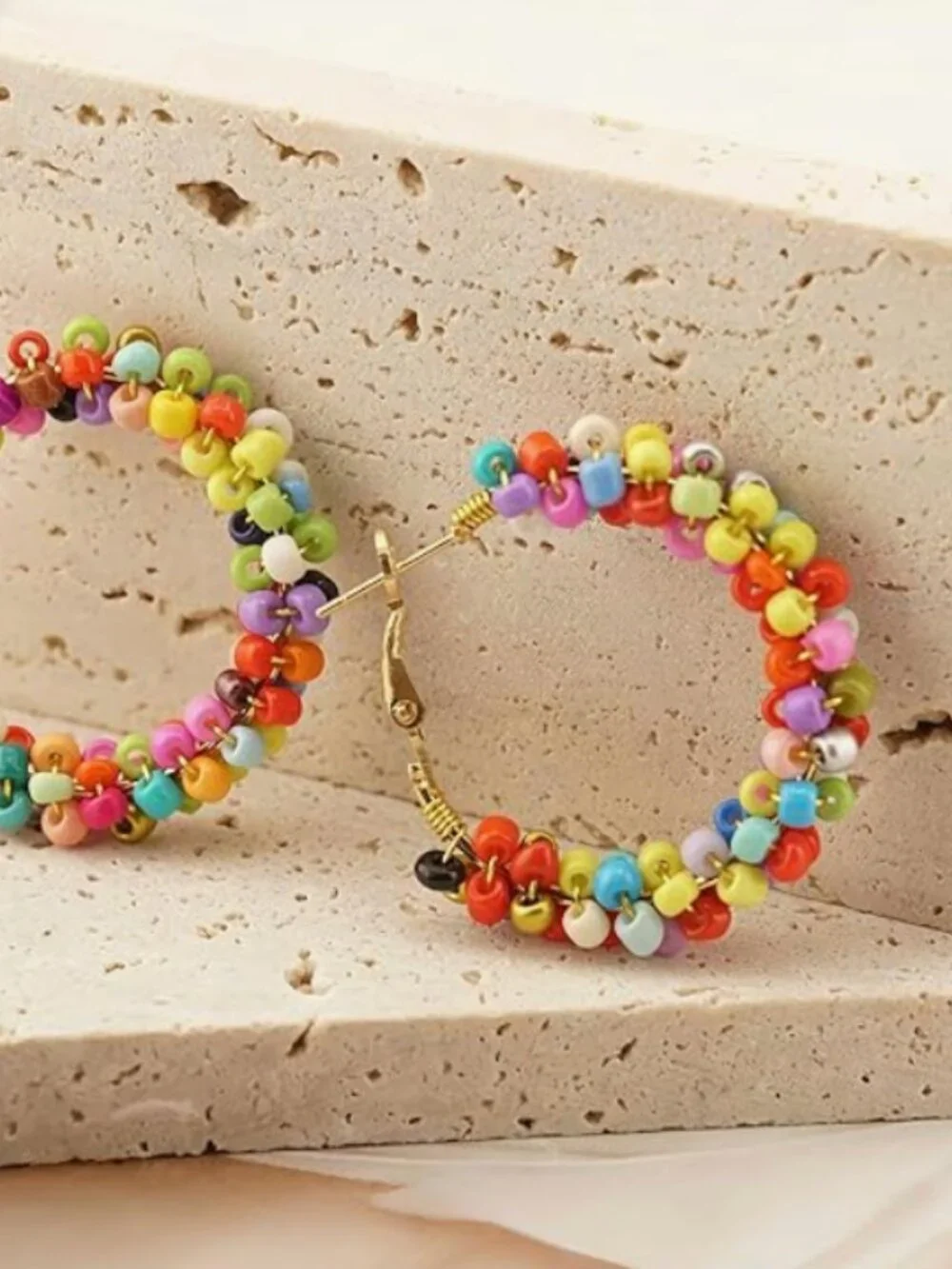 Beaded Hoop Earrings